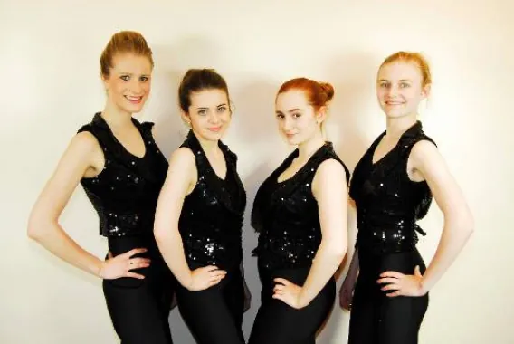 Senior tap pupils in sequinned costumes at Karen Chapman School of Dancing Harlow